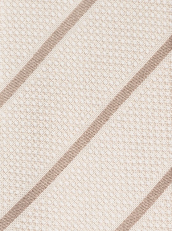 Shop Tagliatore Beige Classic-style Striped Tie In Silk In Neutrals