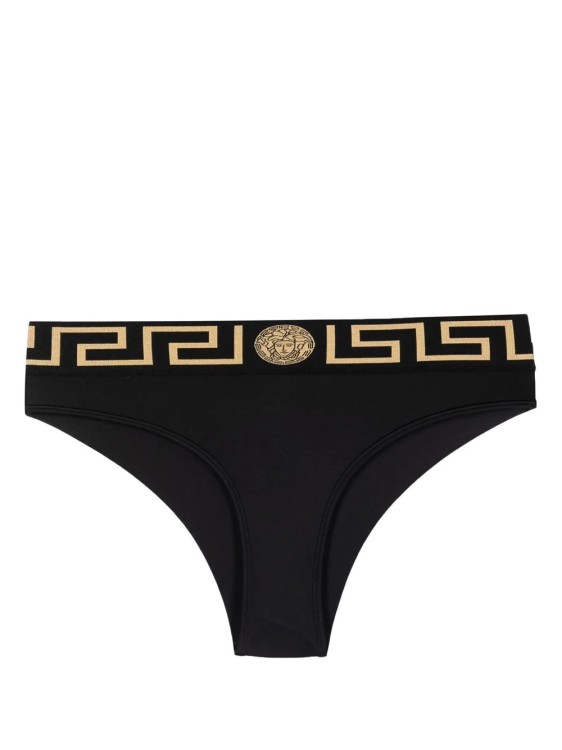 Shop Versace Greca Border Black Bikini