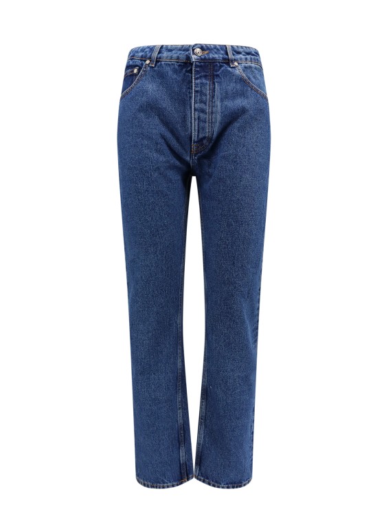 Shop Palm Angels Cotton Jeans With Back Embossed Monogram In Blue
