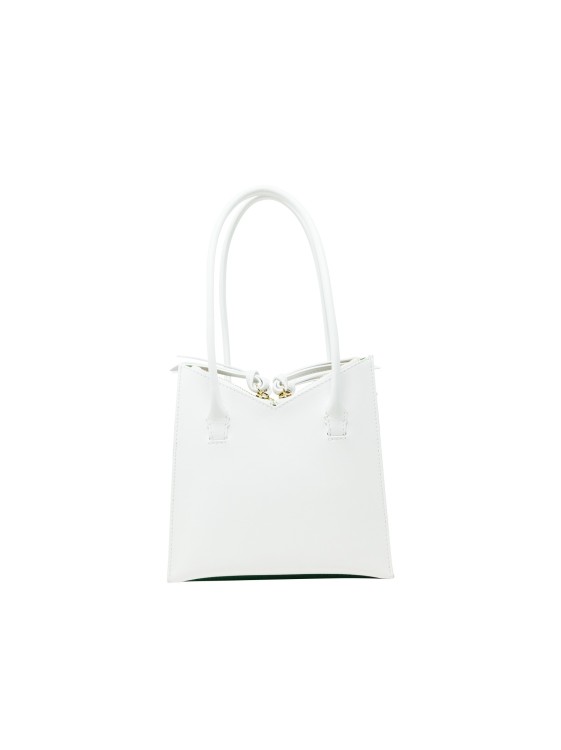 Shop Sara Battaglia White Leather Tati Toy Tote Bag