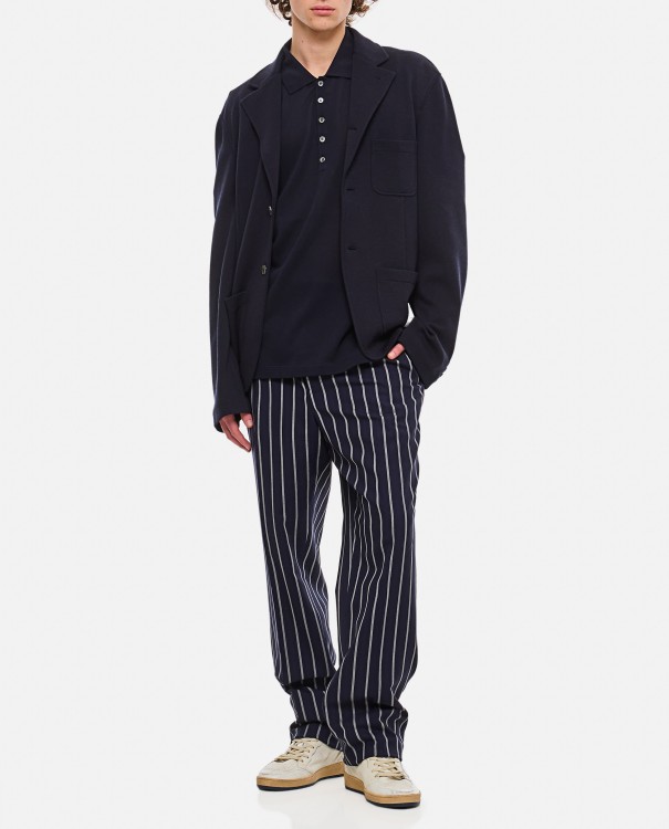 Shop Thom Browne Wool Bold Stripe Trousers In Black