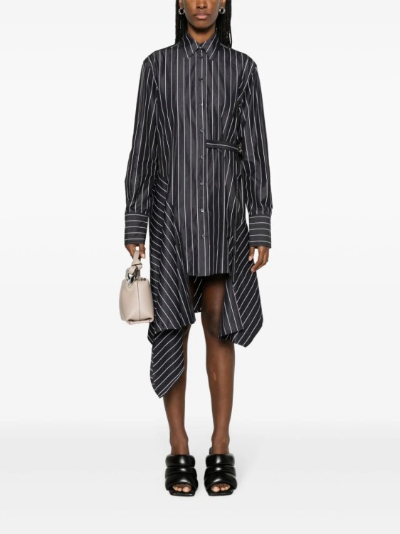 Shop Jw Anderson Black Striped Midi Dress