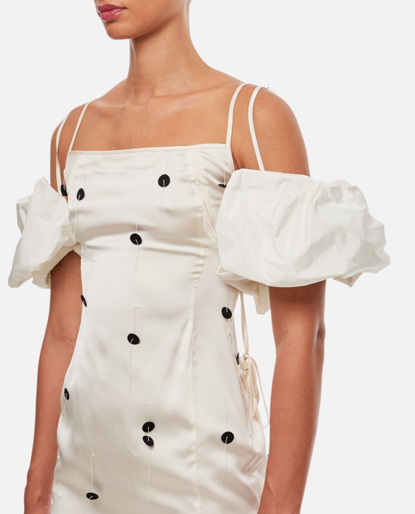 Shop Jacquemus La Robe Chouchou Stretch Viscose Long Dress In White