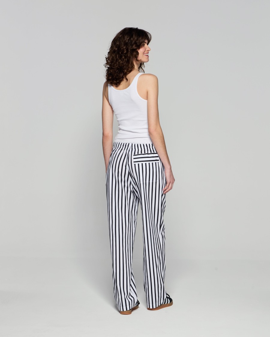 Shop Serena Bute Striped Summer Jogger - White/black