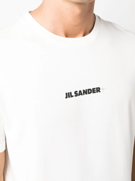 Shop Jil Sander White Logo T-shirt
