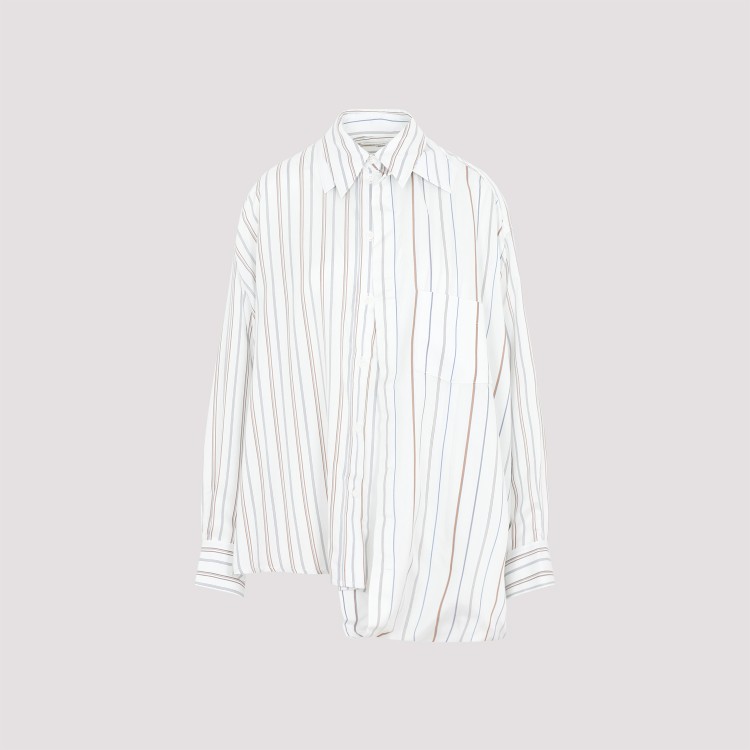 Shop Victoria Beckham Double Layer Peppermint Viscose Blouse In White