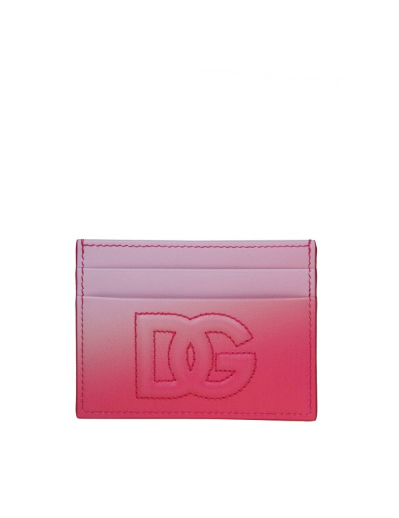 Shop Dolce & Gabbana Leather Card Holder With Dg Logo In Pink