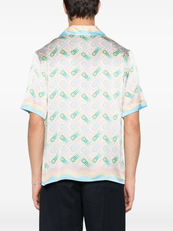 Shop Casablanca Multicolour Silk All-over Graphic Print Shirts In Neutrals
