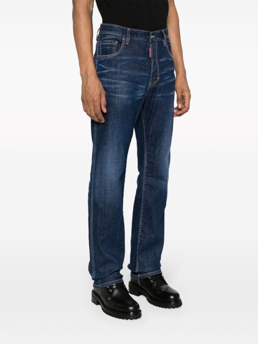 Dsquared2 642 Dark Pressed Wash Jeans In Blue
