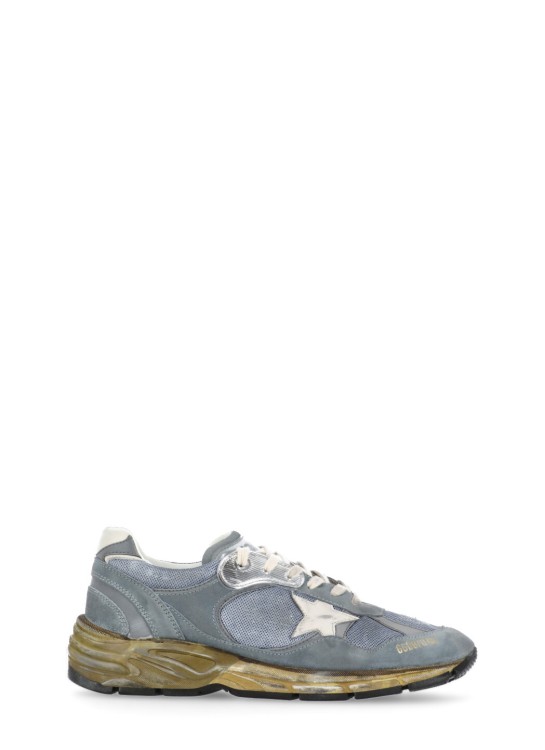 Golden Goose Sky Blue Suede Leather And Fabric Sneakers In Gray