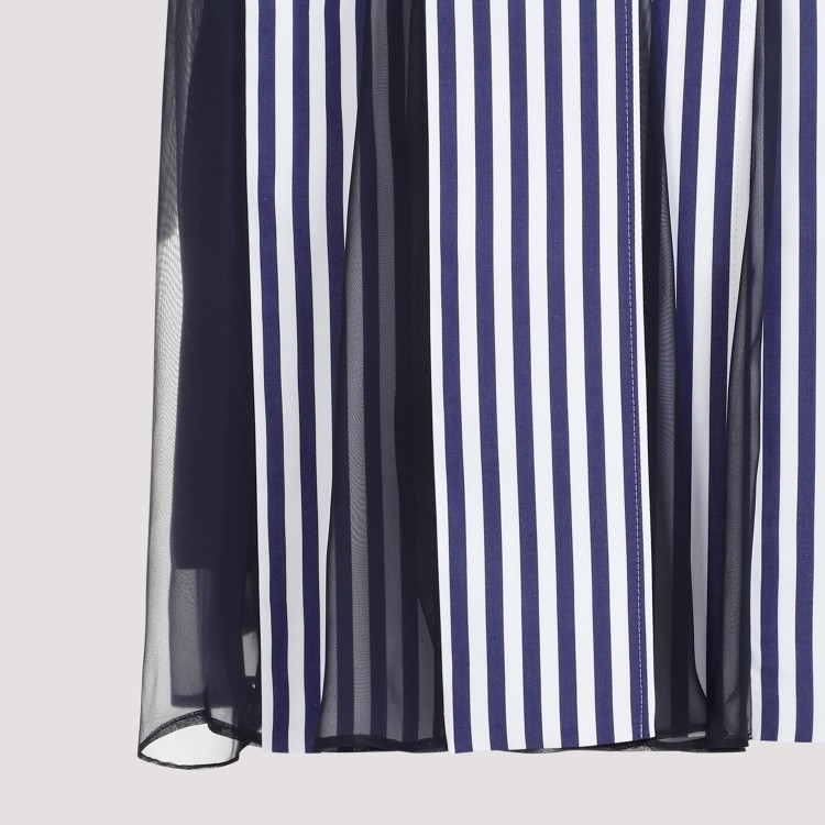 Shop Sacai Navy Blue Stripes Cotton Thomas Mason Dress In Grey
