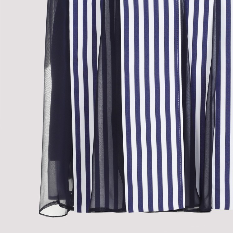 Sacai Navy Blue Stripes Cotton Thomas Mason Dress In Grey