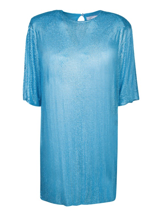 Shop Giuseppe Di Morabito Kimono Short Sleeves Dress In Blue