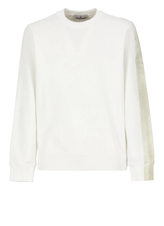 Shop Stone Island White Cotton Sweatshirt