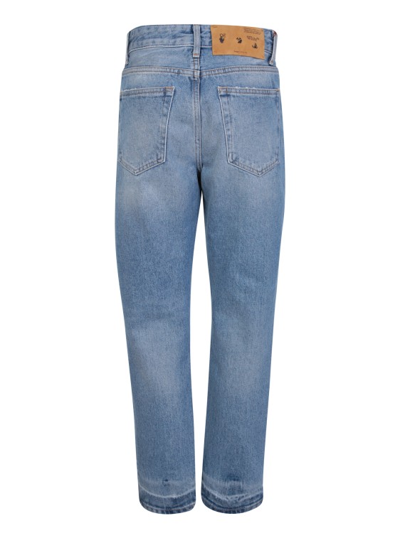 Shop Off-white Straight-leg Blue Jeans