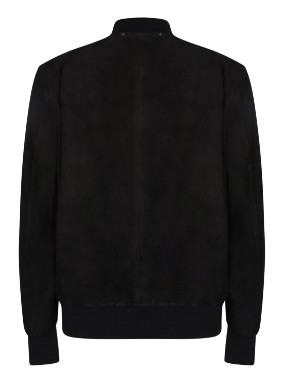 Shop Paul Smith Suede Leather Bomber Jacket In Black