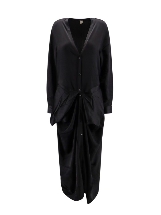 Shop Totême Viscose Long Dress In Black