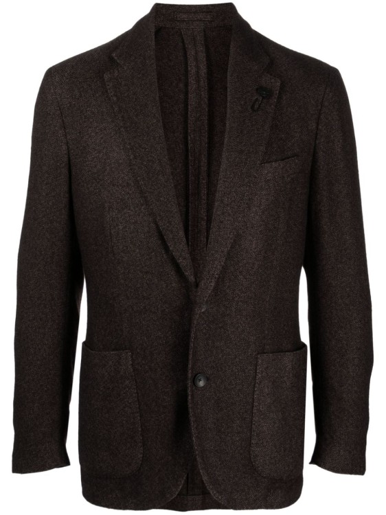 Lardini Single-breasted Cashmere-blend Blazer In Black