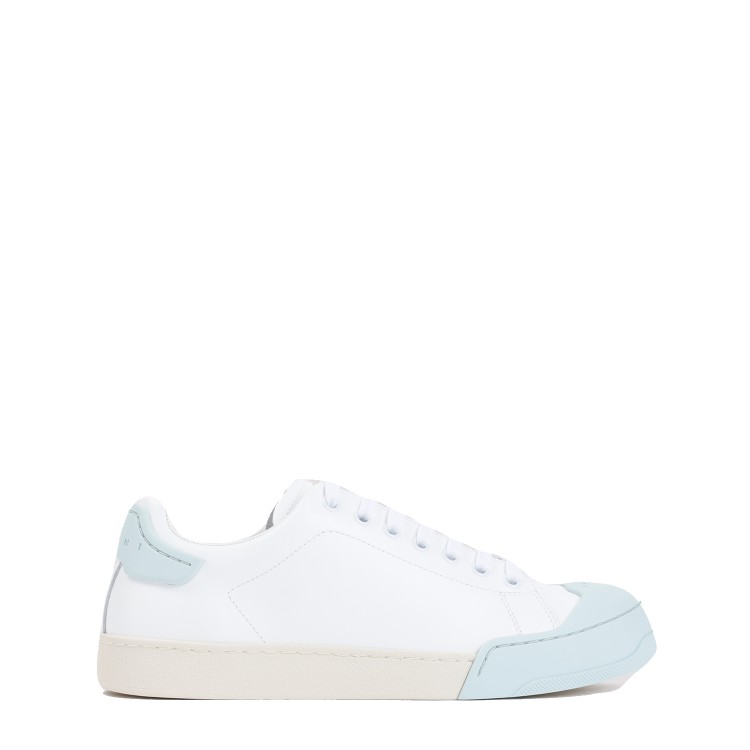 Shop Marni Dada Bumper White Light Blue Leather Sneakers