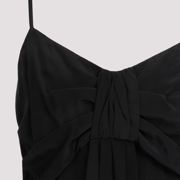 Shop Simone Rocha Front Bow Black Acetate Slip Dress