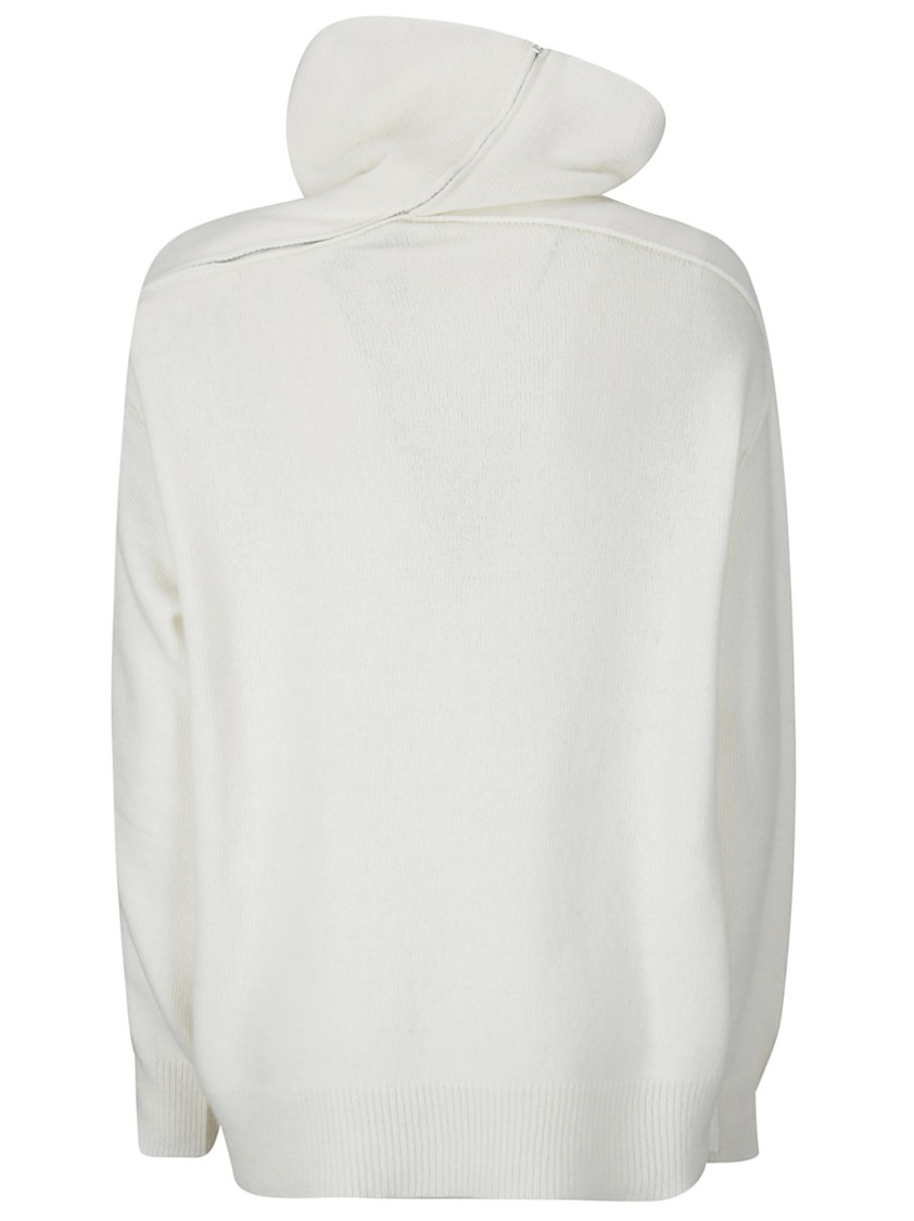 Stefano Mortari High Neck Pullover With Zip Detail In White