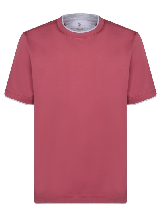 Shop Brunello Cucinelli Red Cotton T-shirt