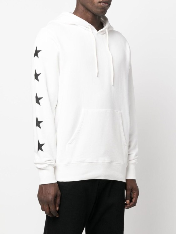Shop Golden Goose Star-print Pullover Hoodie In White