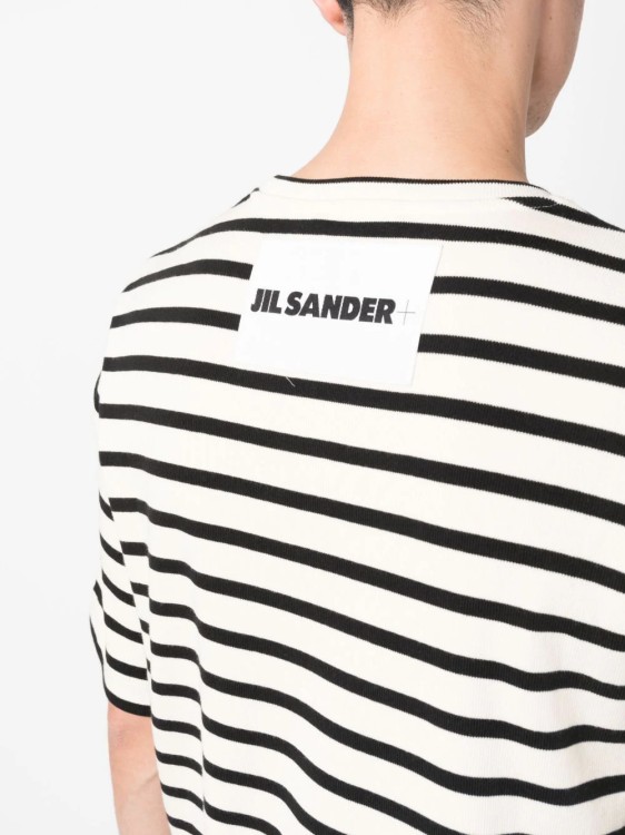 Shop Jil Sander White/black Crew-neck T-shirt