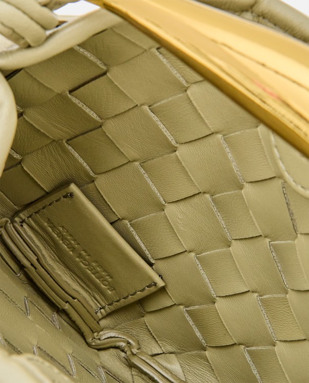 Shop Bottega Veneta Mini Sardine Leather Handbag In Neutrals