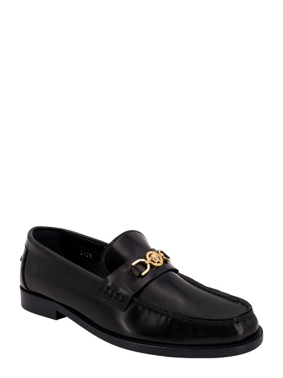 Shop Versace Black Leather Loafer