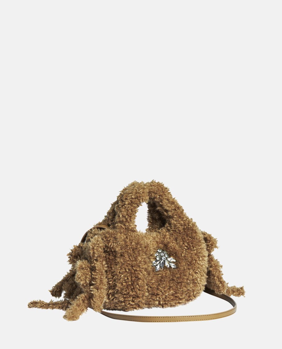 Simone Rocha Baby Utility Egg Tote Bag W/ Emb In Brown