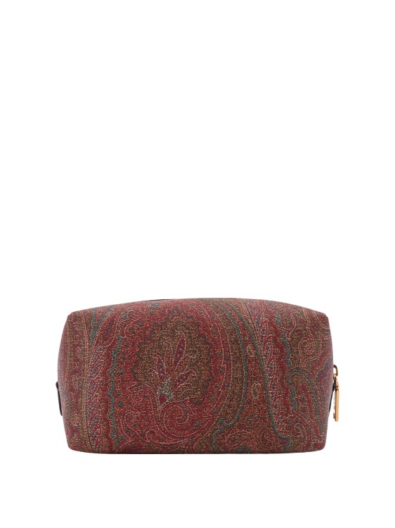 Shop Etro Coated Canvas Beauty Case With Pailsey Motif In Brown