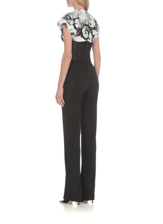 Shop Versace Jeans Couture Pants With Strass In Black