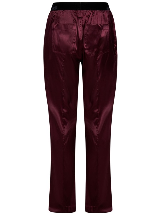 Shop Tom Ford Wine-colored Stretch Silk Pajama Trousers In Black