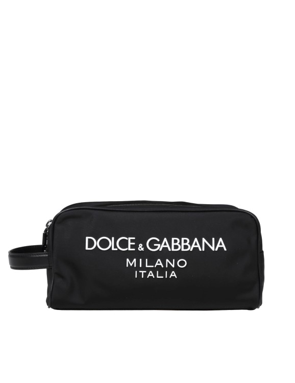 Shop Dolce & Gabbana Necessaire In Black Nylon With Logo