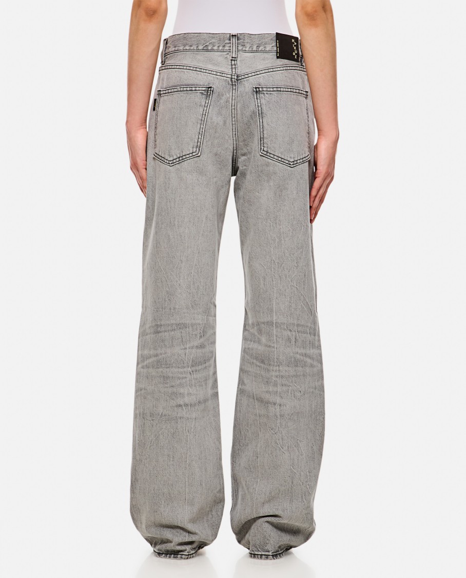 Haikure Straight Leg Trousers With Belt Loops In Grey