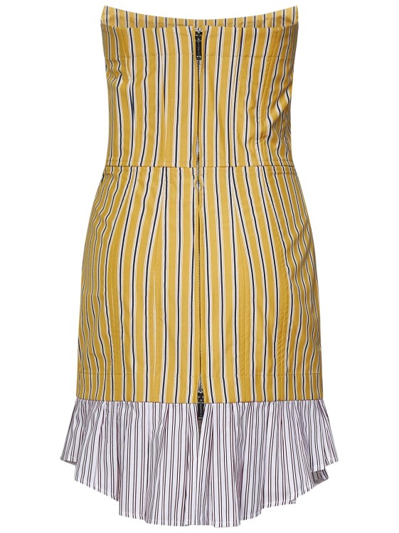 Shop Dsquared2 Preppy Striped Bustier Yellow Striped Cotton Mini Dress