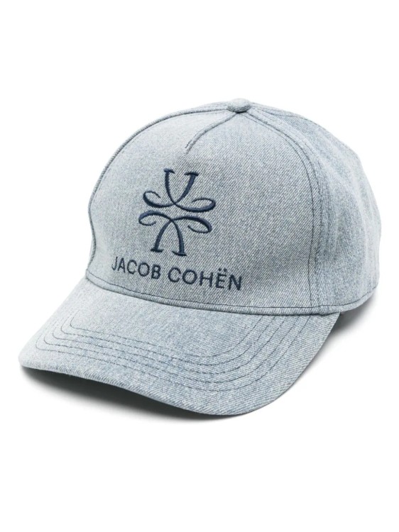 Shop Jacob Cohen Blue Baseball Denim Cap