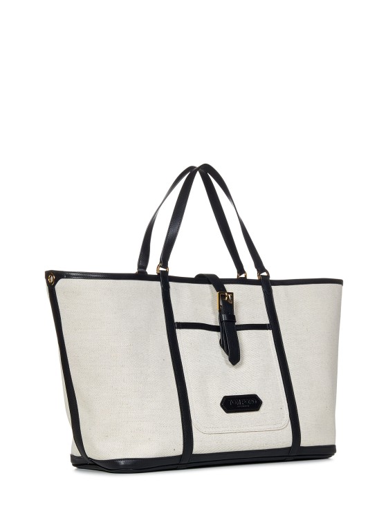 Shop Tom Ford Cotton Canvas Tote In White