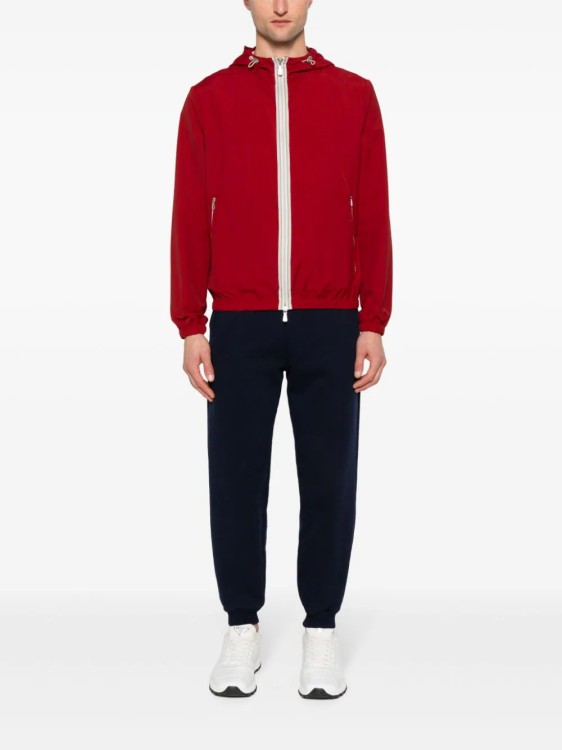 Shop Eleventy Red Wool-blend Hooded Jacket
