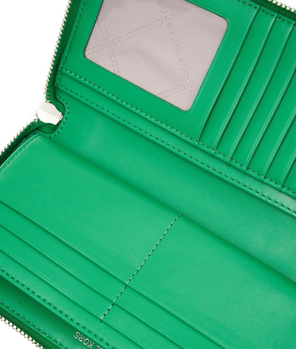 Michael Kors Jet Set Charm Wallet In Green Leather - ShopStyle