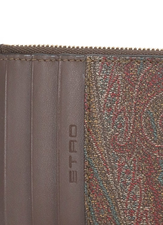 Shop Etro Card Holder Wallet Pegaso In Brown