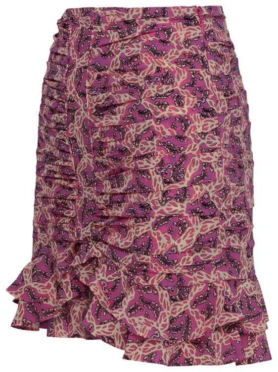 Shop Isabel Marant Milendi Pink Silk Miniskirt In Burgundy