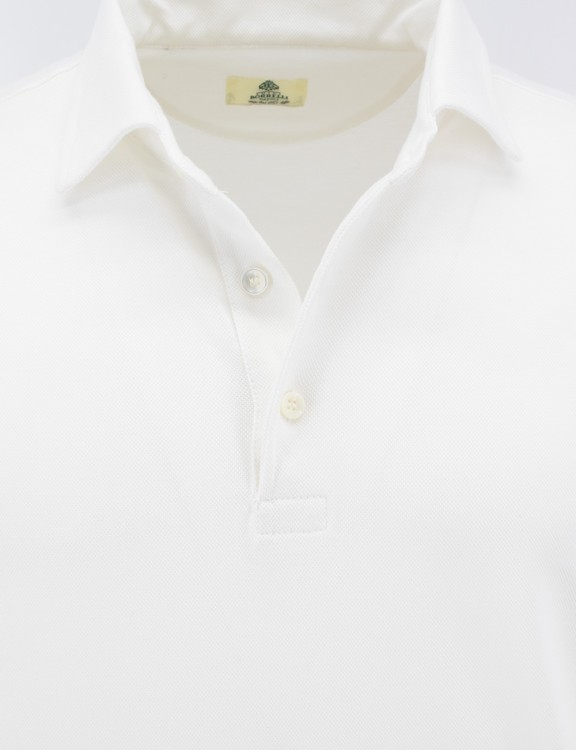 Shop Luigi Borrelli White Cotton Polo Shirt