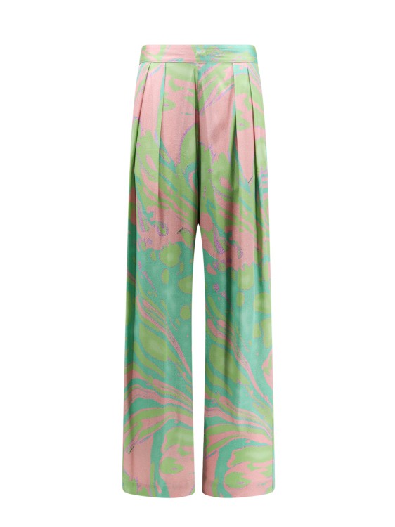 Shop Pinko Viscose Trouser With Splash Print In Multicolor