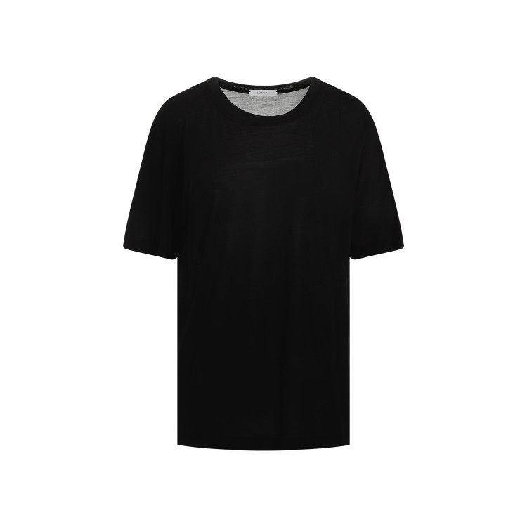 Shop Lemaire Soft Ss Grey Silk T-shirt In Black