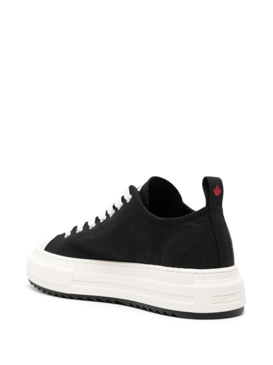 Shop Dsquared2 Canvas Logo Patch Sneakers In Black