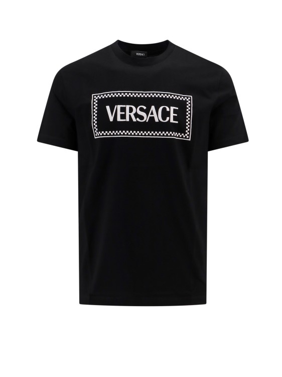 Shop Versace Compact Cotton T-shirt In Black