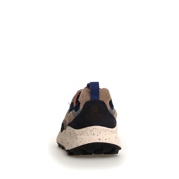 Shop Flower Mountain Yamano Navy Blue Sneakers And Beige And Gray Inserts