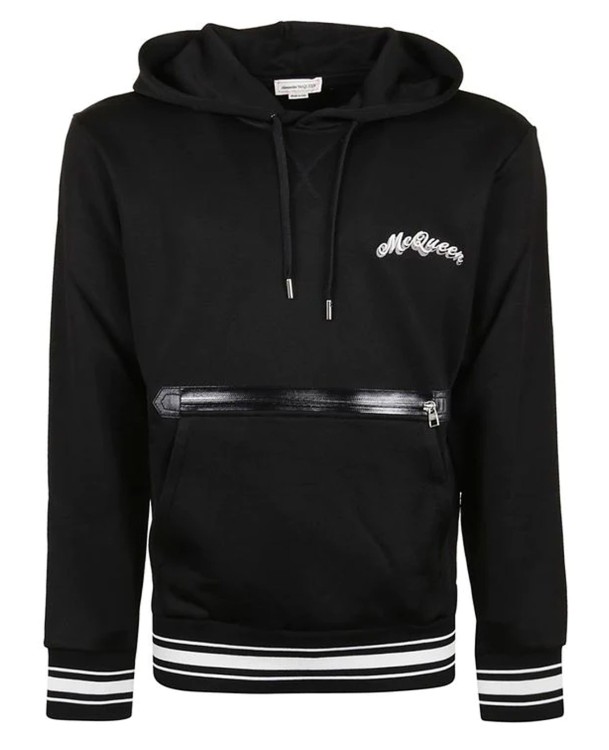 Shop Alexander Mcqueen Logo Hooded Sweatshirt In Black